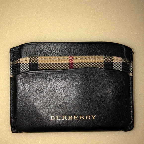 Burberry Accessories - Burberry Horseferry Black Leather Card Holder